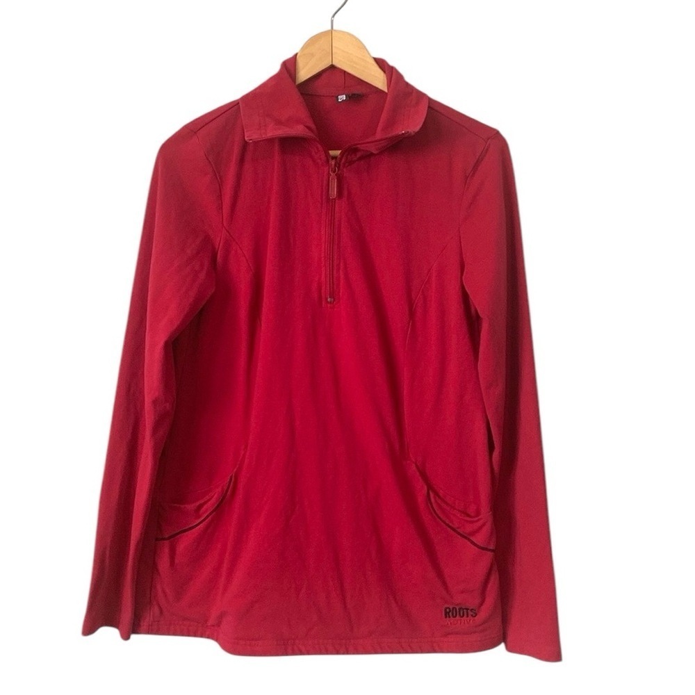 Roots active cowl neck long sleeve pullover sweatshirt sweater red size Small